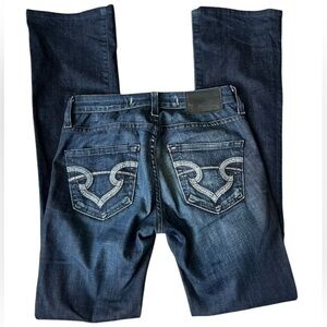 Big Star Hannah Mid Rise Skinny Flare Distressed  Jeans